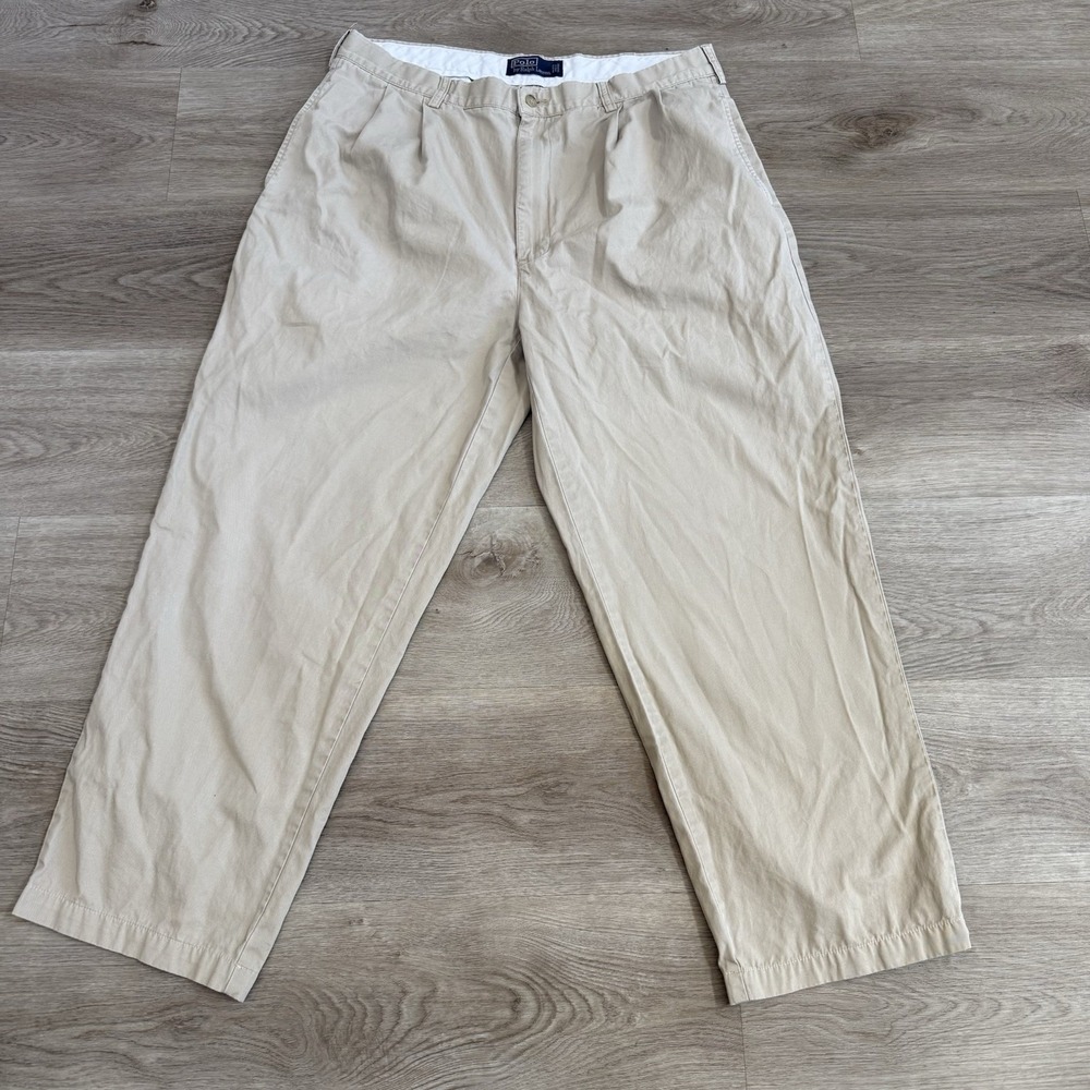Vintage 90s Polo Ralph Lauren High Waist Wide Double Pleated Pants ACTUAL 34x27